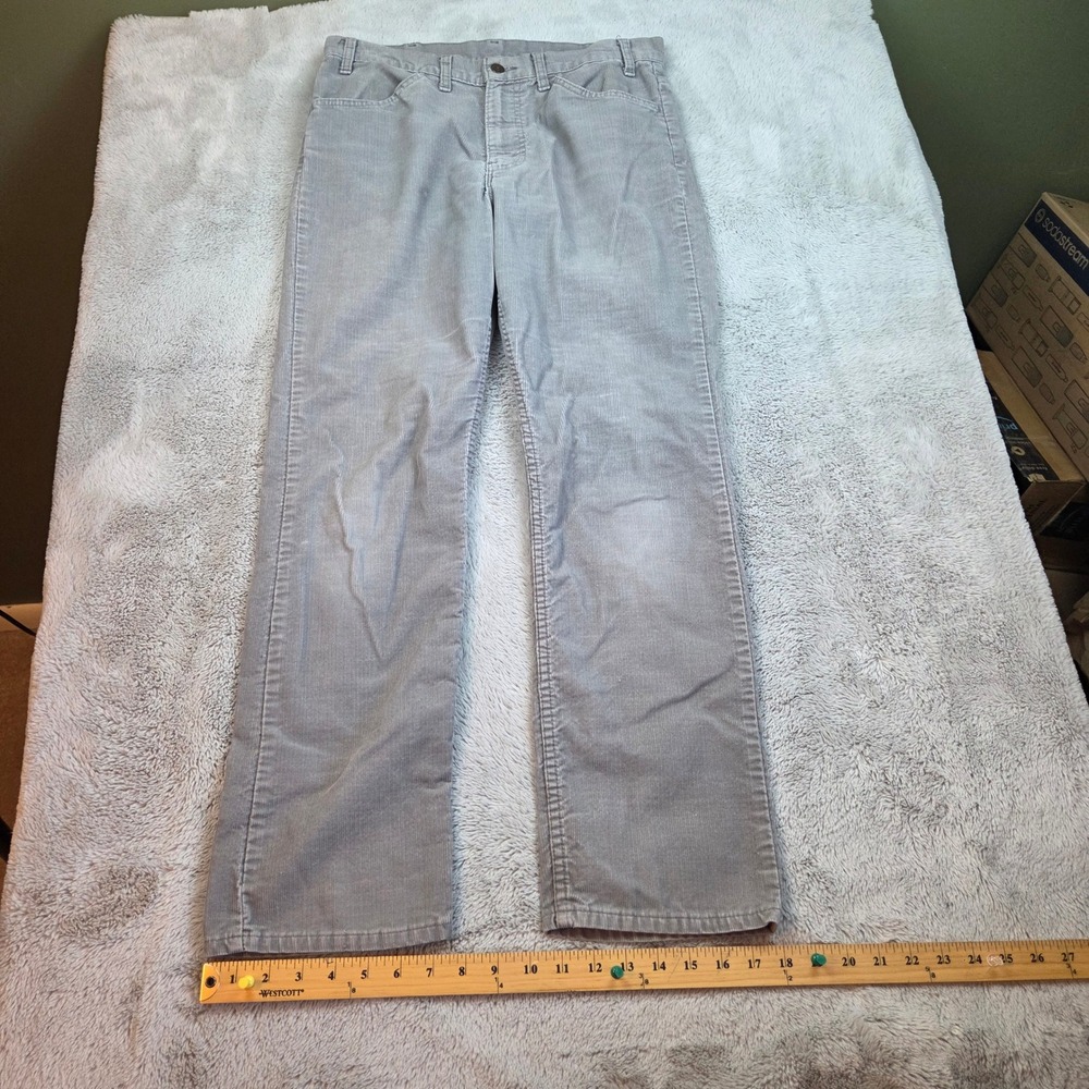 Vintage Levi's Corduroy Pants Mens 31 Straight Leg White Tab Five Pocket Gray